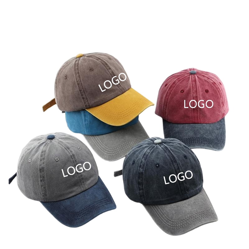 Wholesale Vintage Washed Distressed Cotton Baseball Cap Custom 6 Panel Adjustable Hat
