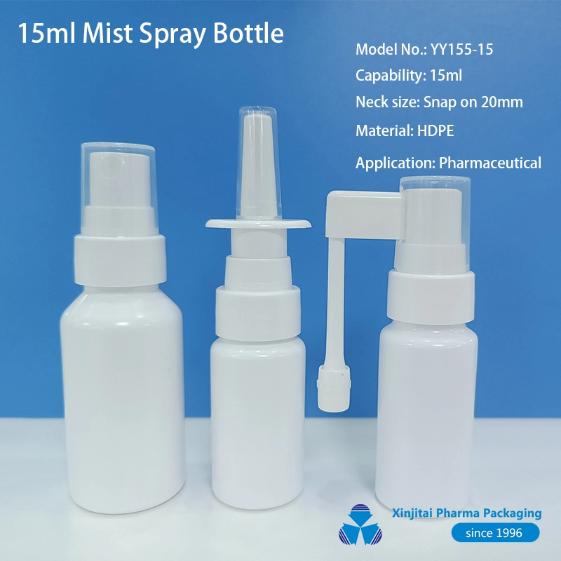 White 15ml PE Bottle with Snap Neck Long Rod Mouth Nasal Spray