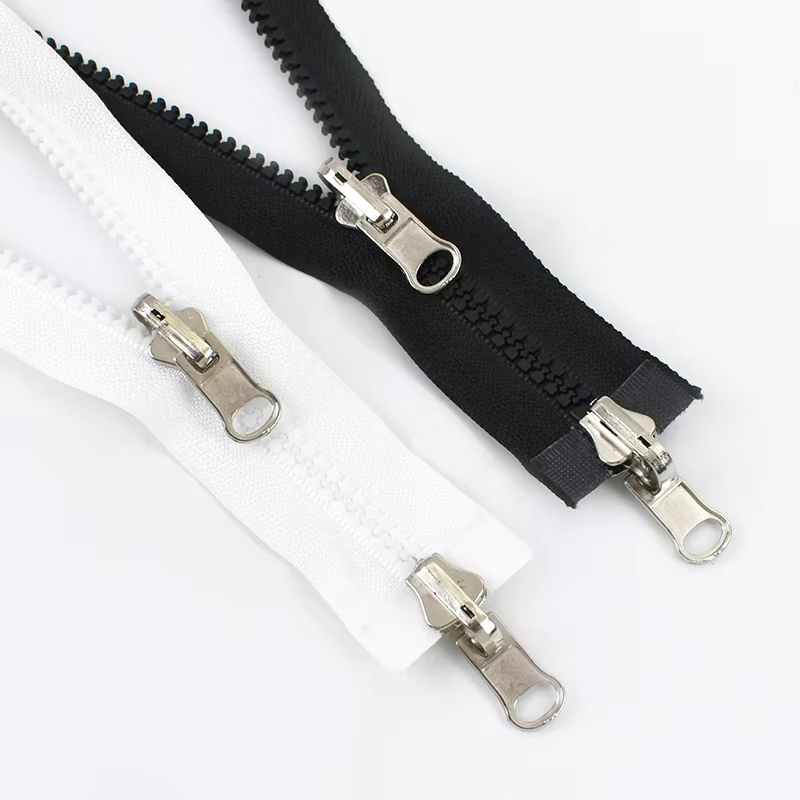 Premium Double Slider Open-End Resin Zipper Double-Sided Sewing Accessories for Clothing Garments