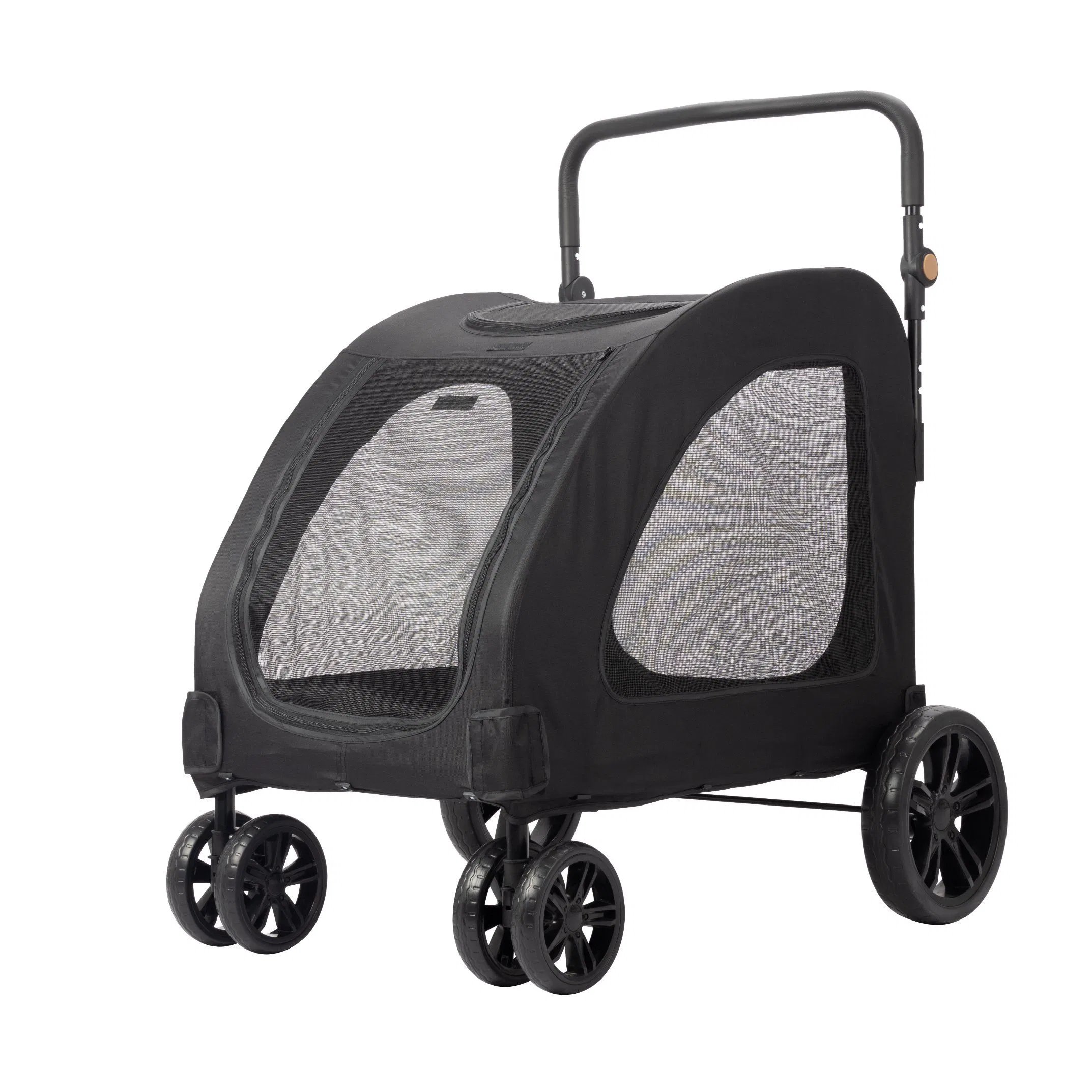 Foldable Pet Buggy Large Storage Pets Stroller Multi Cats Carrier