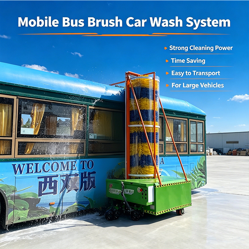 Movable Heavy Duty Brush Coach Washing Machine Pure Electric Stainless Washer for Logistics Truck and City Bus Fleet