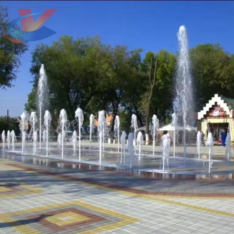 with Colorful LED Lighting and Music Hidden Pool Dry Fountain for Garden