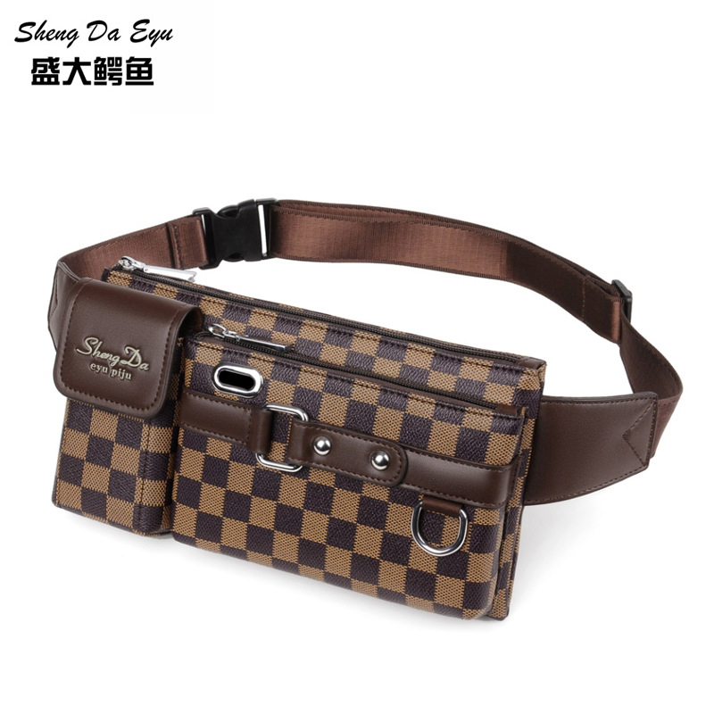 Custom W2103 Men's Fashion Retro Mobile Phone Fanny Pack Outdoor Travel Cross-Body Chest Bag Waterproof Waist Bag for Man