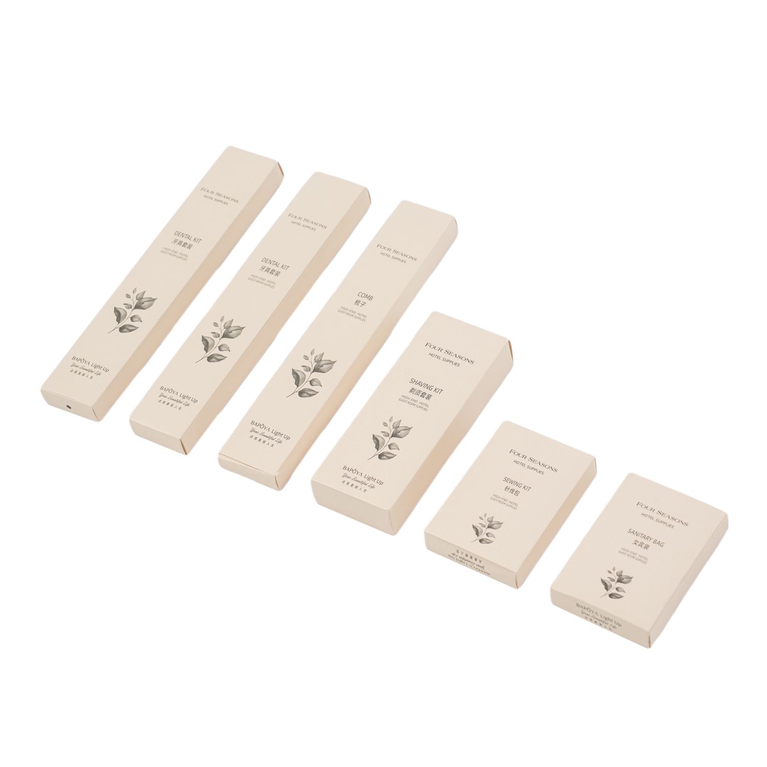Disposable Hotel Amenities Individually Wrapped Travel Size Toiletries Hygienic Packaging for Guest Rooms and Airlines