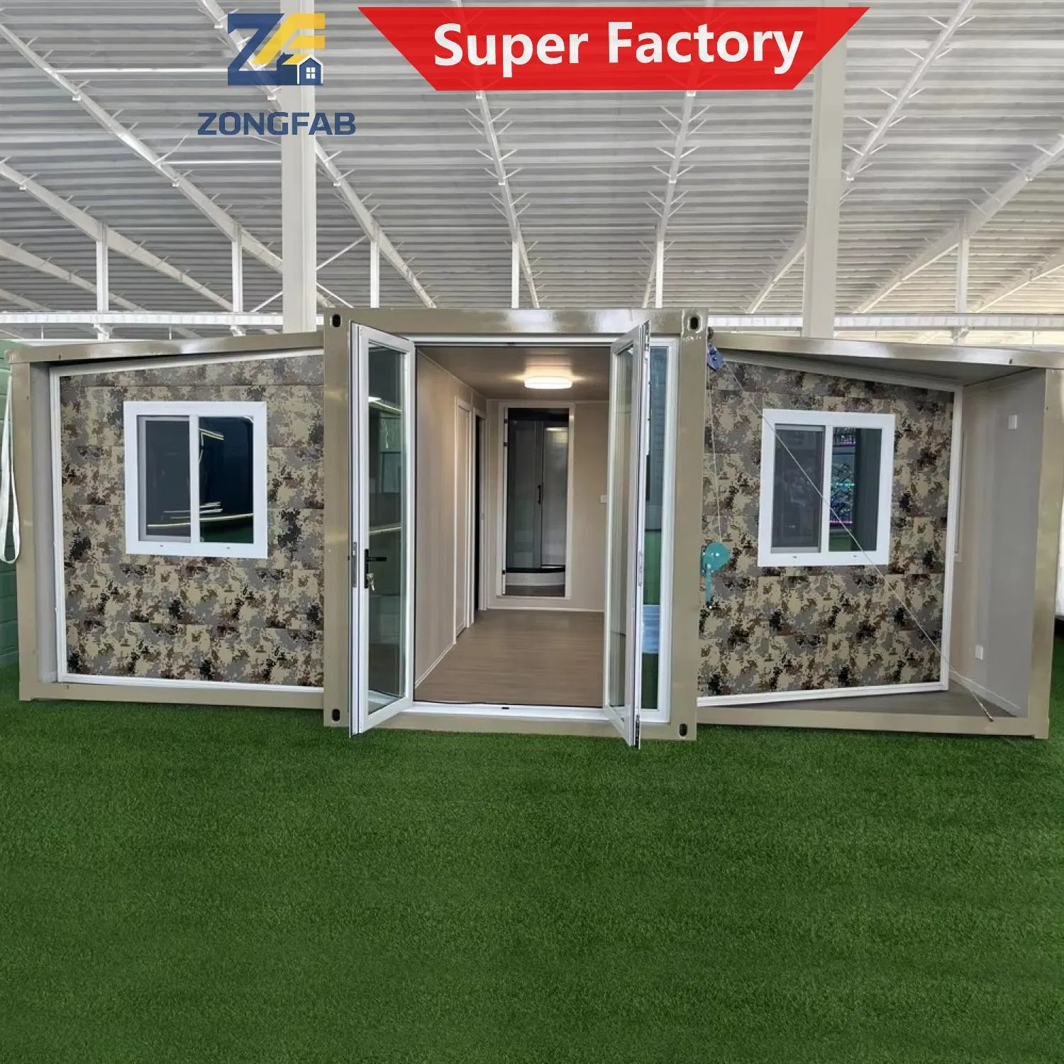 Steel Living Two Wing Expandable Folding Foldable Prefab Modular Container House Home Construction Holiday Home