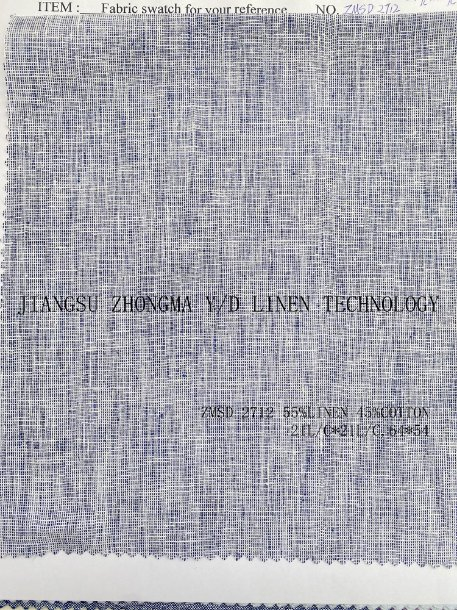 21L/C*21L/C, 64*54 Cotton Linen Fabric Chambury Pattern Linen Textile