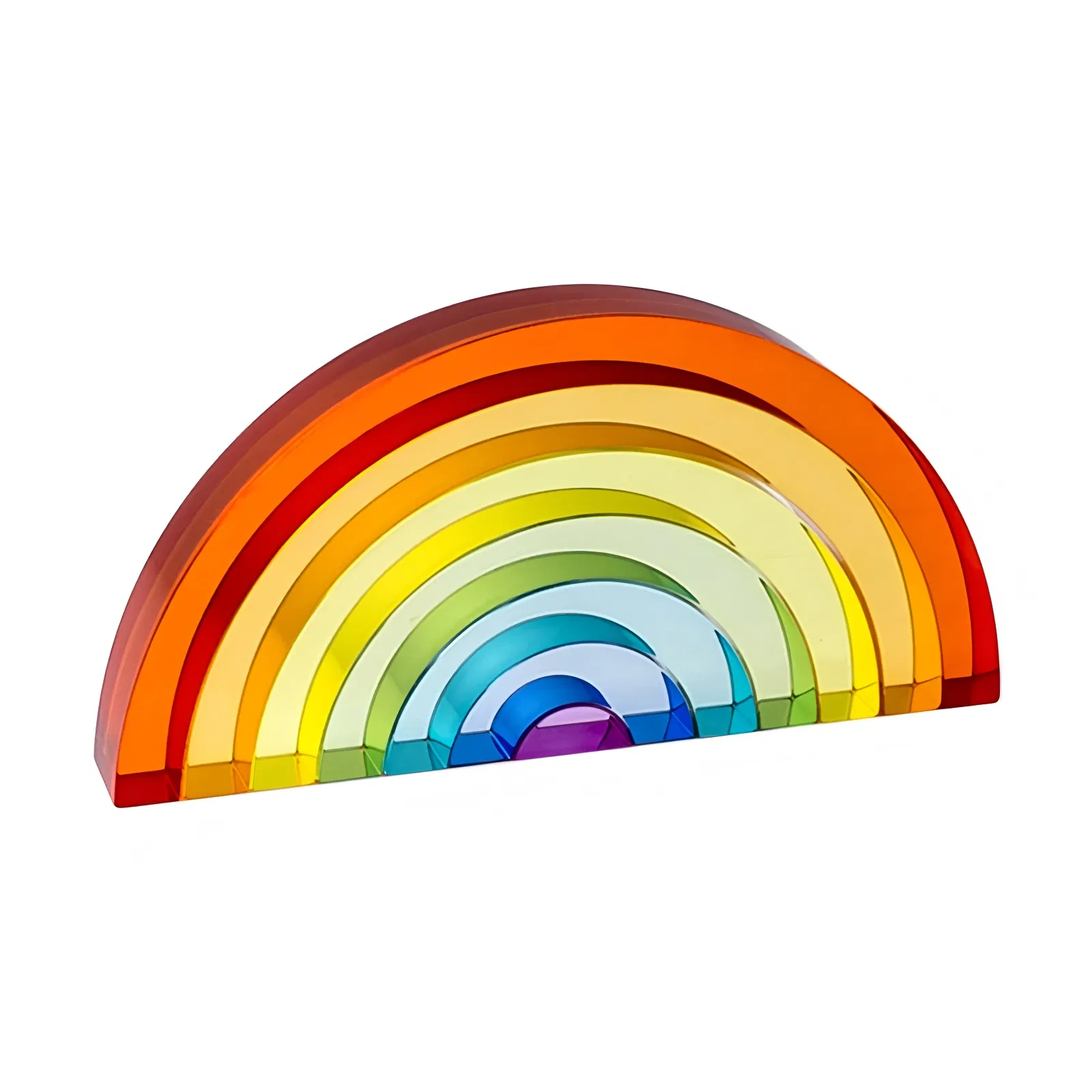Customize Wholesale Kids Rainbow Stacking 4X6 Transparent Plastic Acrylic Building Blocks