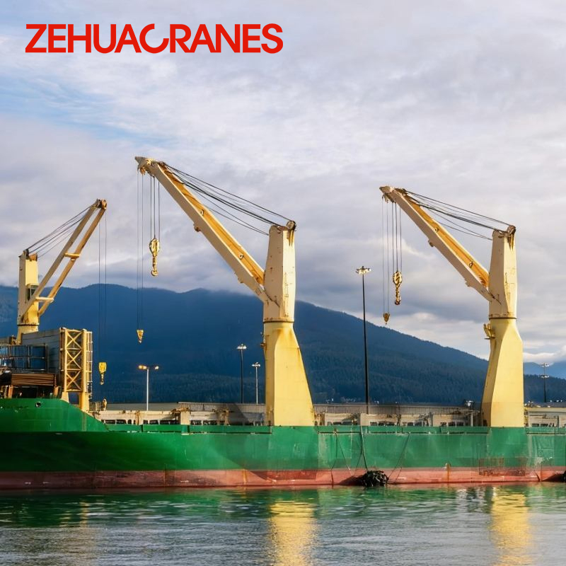 Remote Operated Ship Deck Crane 1 Ton 2 Ton 5 Ton Small Marine Deck Crane for Fishing Boat