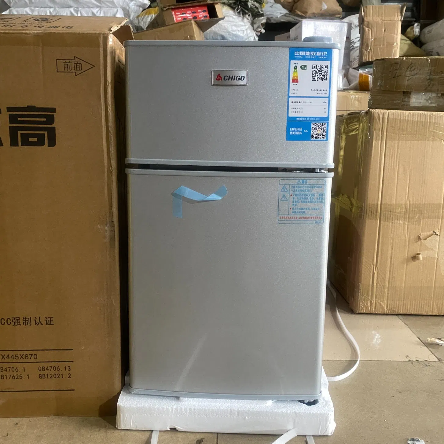 58L Modern 35*40*63cm Style Double-Door Bottom-Freezer Refrigerator Hot Sale Large Volume Household Unit Electric Frost-Free
