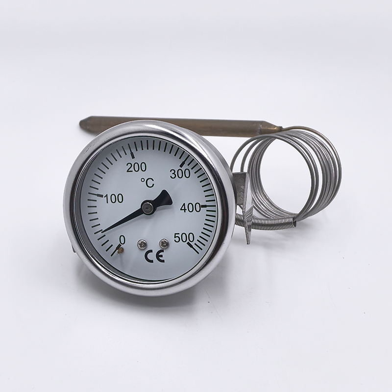 Pizza Oven Capillary Thermometer, Kiln Thermometer, 500 Degrees, All Stainless Steel