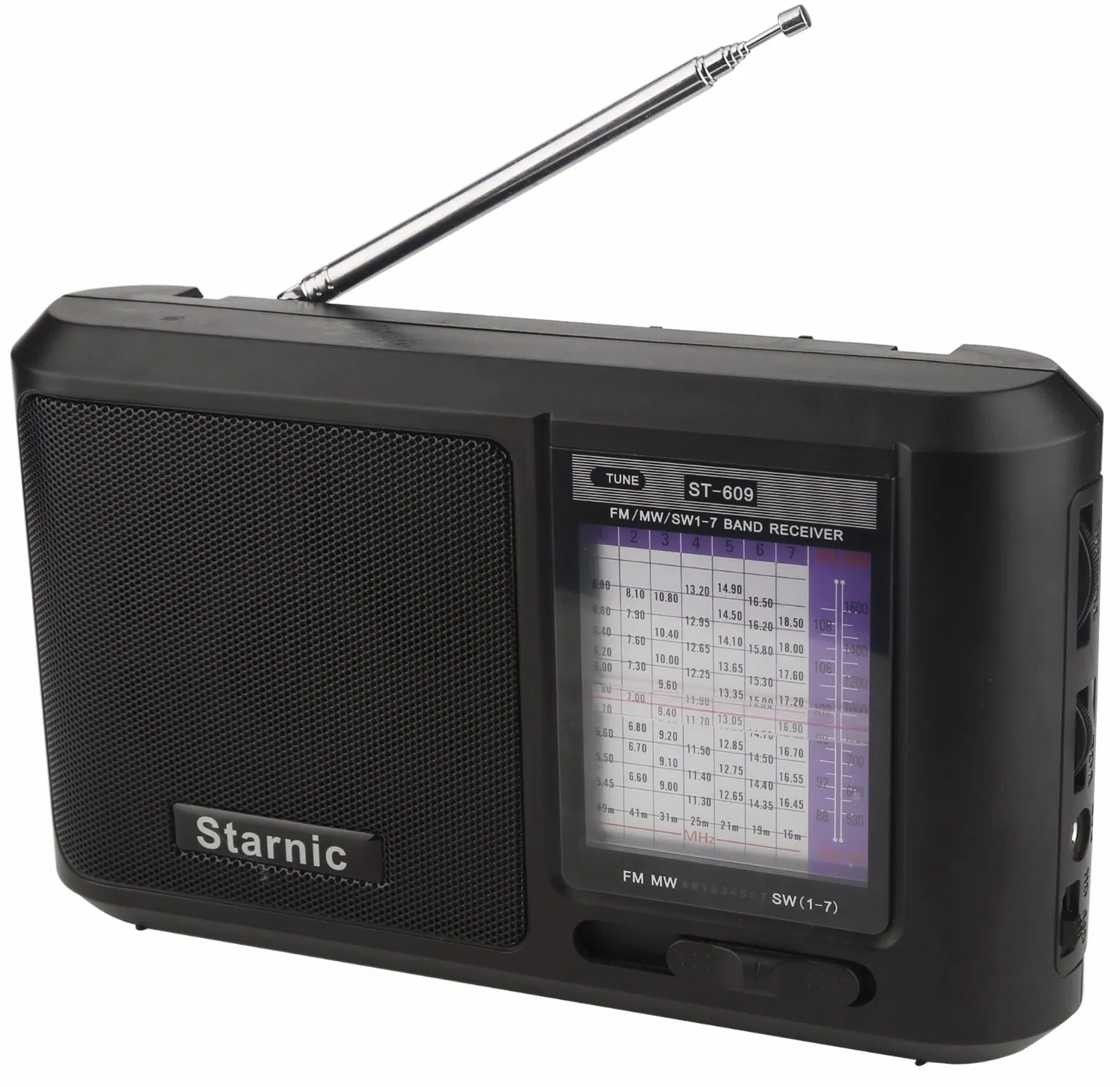 Portable Pocket-Size 9-Band Analog Dual Conversion Worldband Am/FM Shortwave Radio (black)