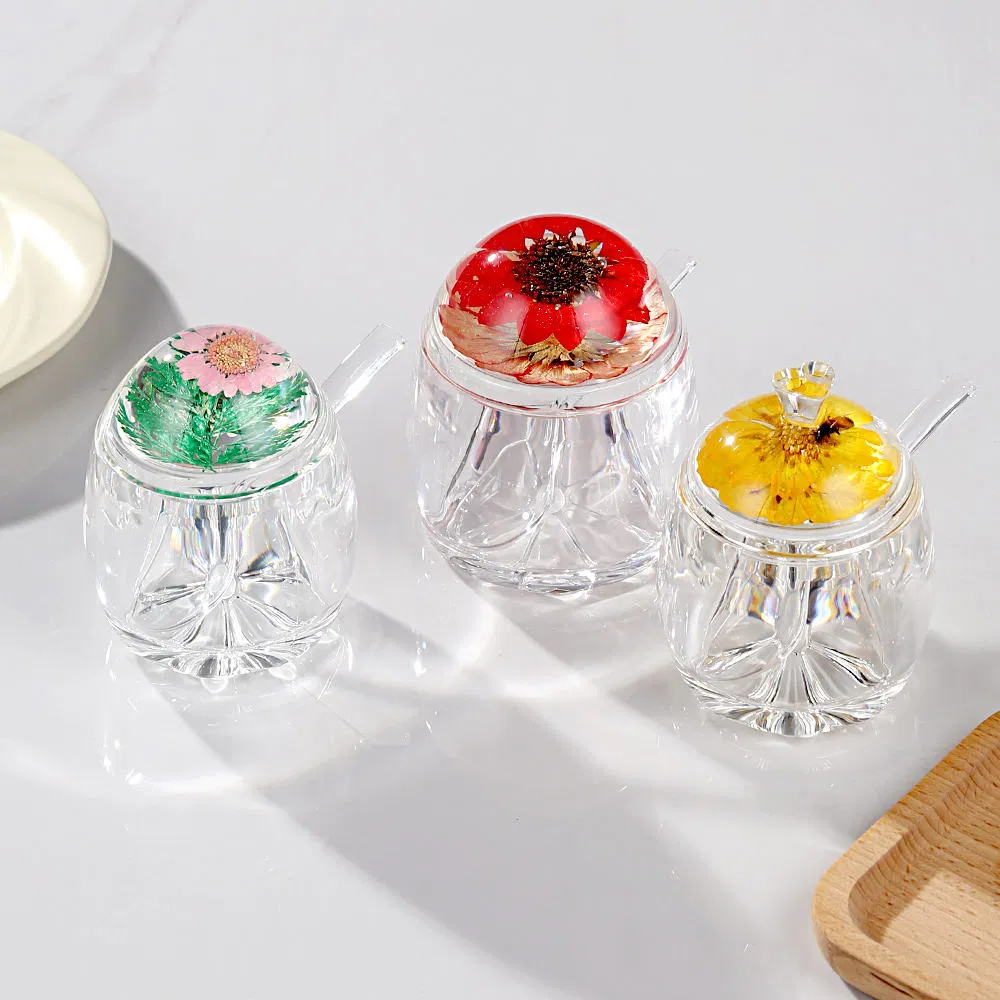 Acrylic Spice Jar - Eco-Friendly Clear PMMA with Built-in Spoon