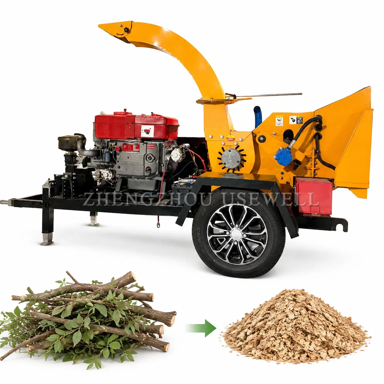 Professional Wood Chipper Machine for Large Branches and Timber Waste Crushing
