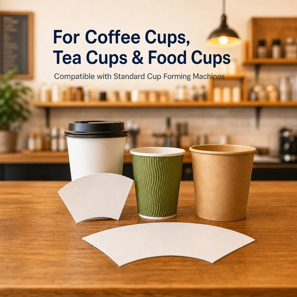 Disposable Custom Logo 190GSM PE Coated Flexography Printed Paper Cup Fan