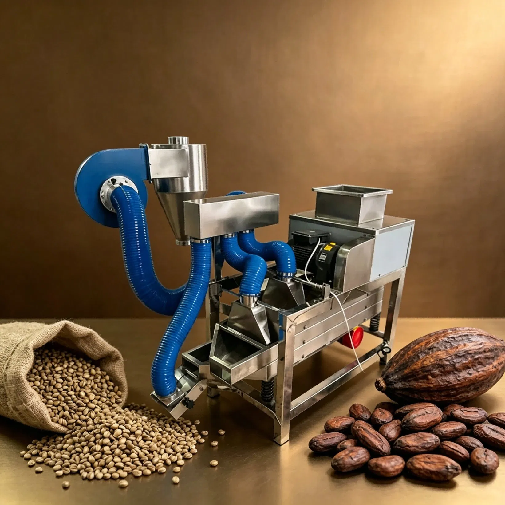 High Capacity Bean Processing Machinery High Efficiency Cocoa Bean Peeler