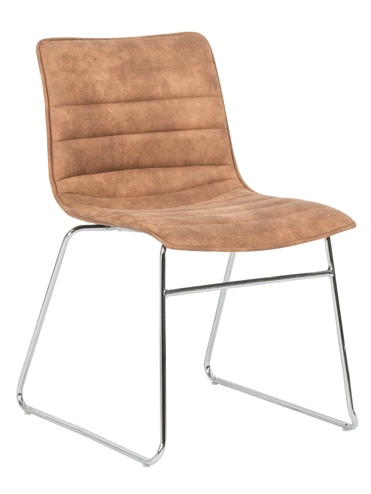 Modern Dining Chair for Restaurant with Chrome Metal Frame and Fabric Upholstered