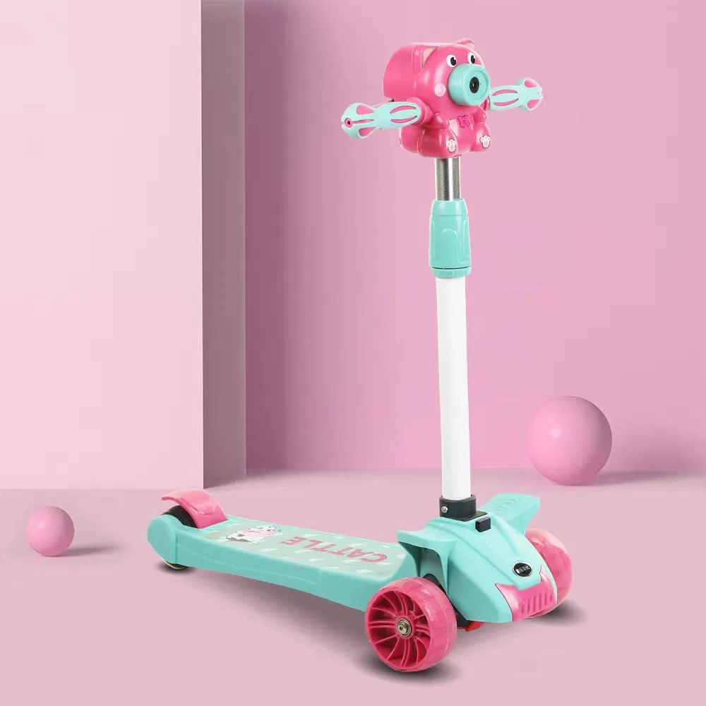 New Folding Scooter for Children Portable Bubble Machine Gliding Walker