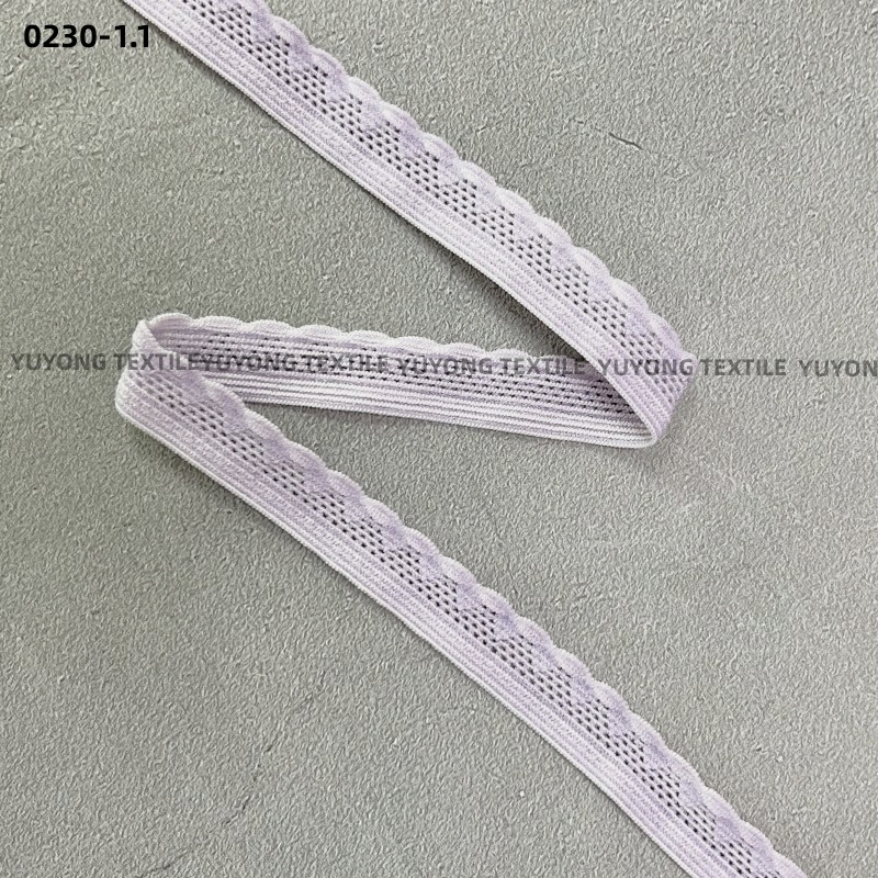 Design Breathable Soft Lace Pattern Elastic Knitted Webbing for Sexy Lingerie