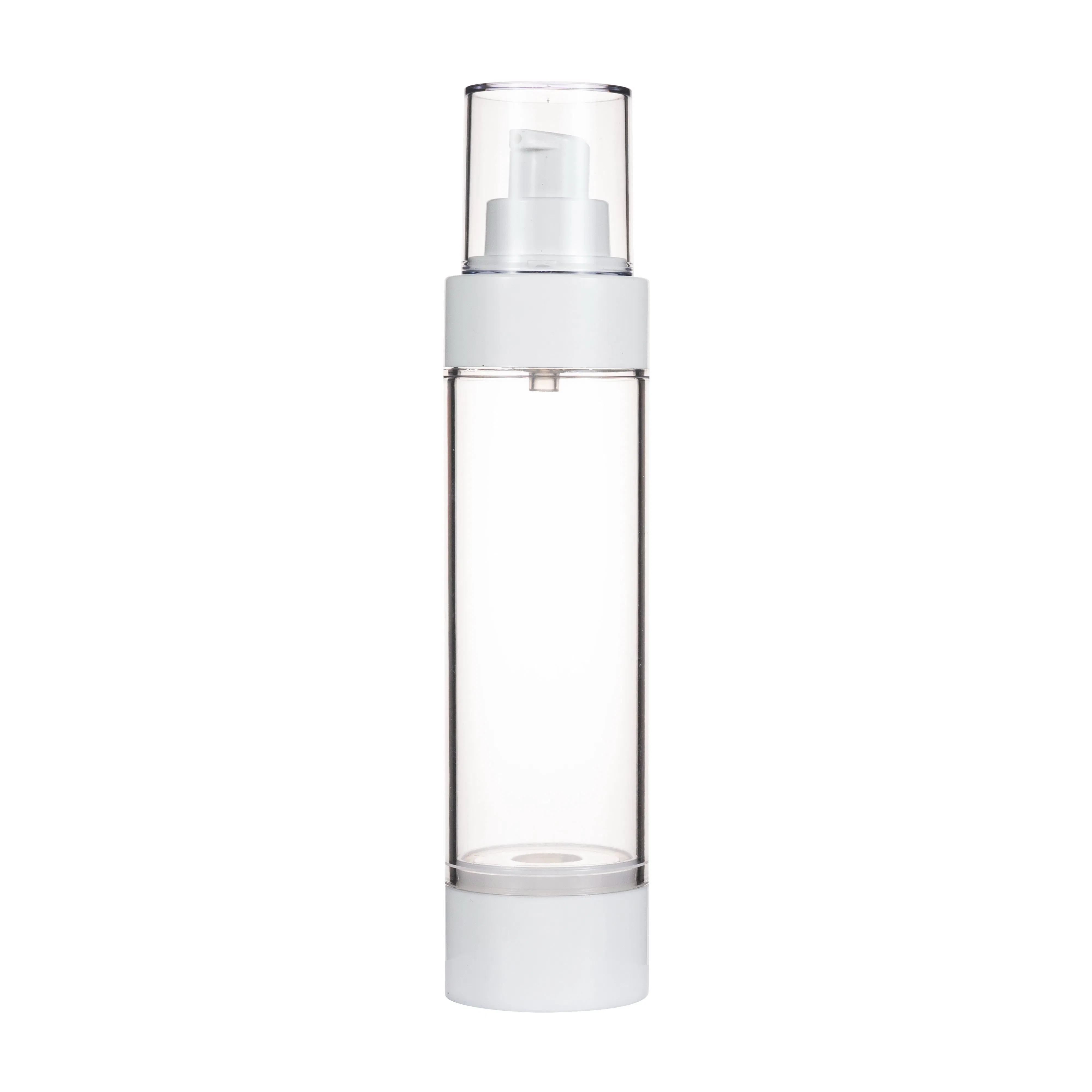 Pet Plastic Pump Bottle with Wooden Cap Empty Refillable Cosmetic Lotion Dispenser Bottle