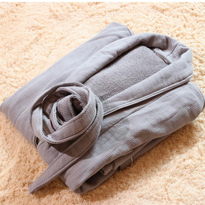 Unisex Women and Men Bathrobe 100% Cotton Waffle Robe Breathable