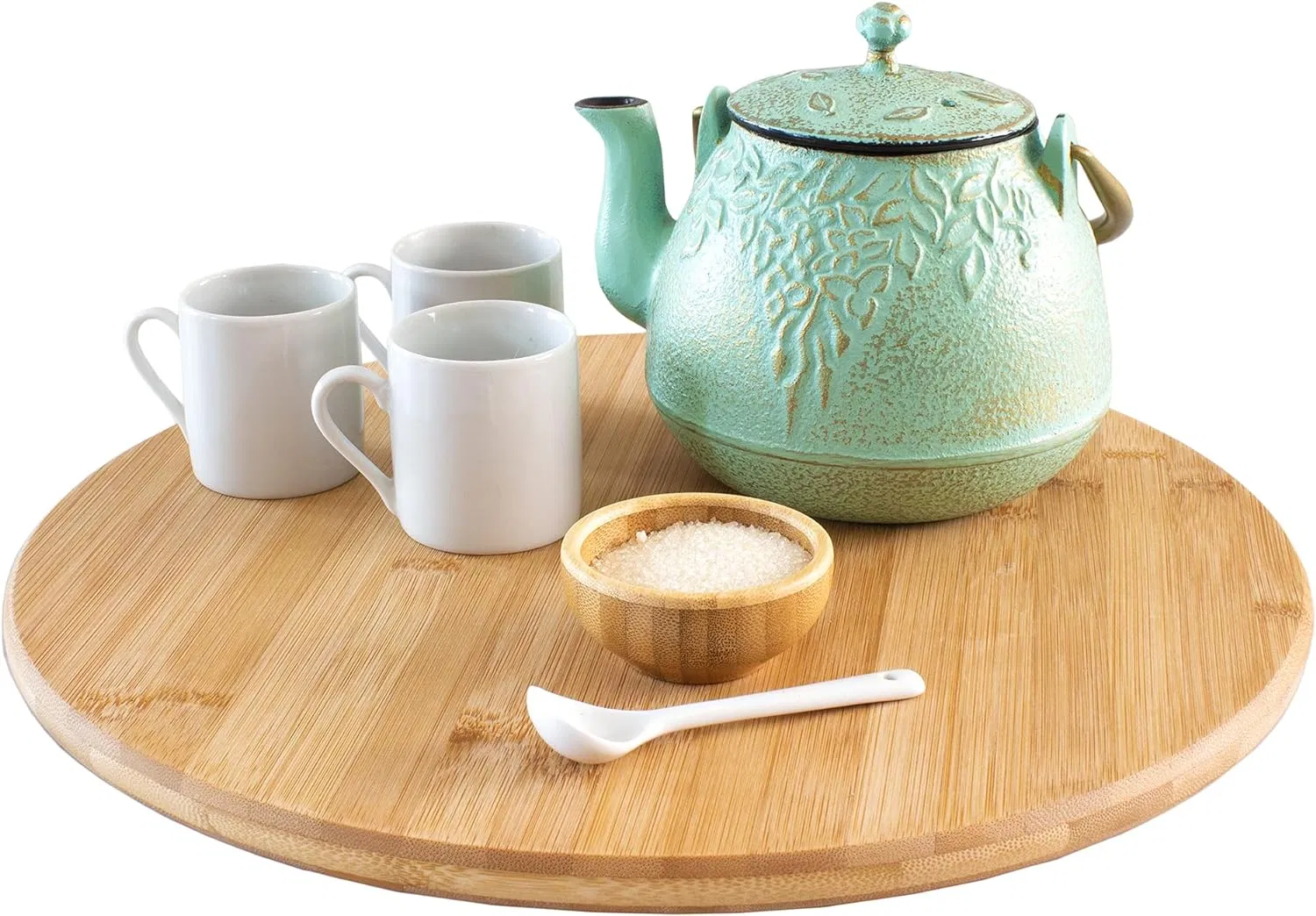 Bamboo Wood Organizer for Kitchen, Turntable for Cabinet, Countertop, Table or Pantry Tray