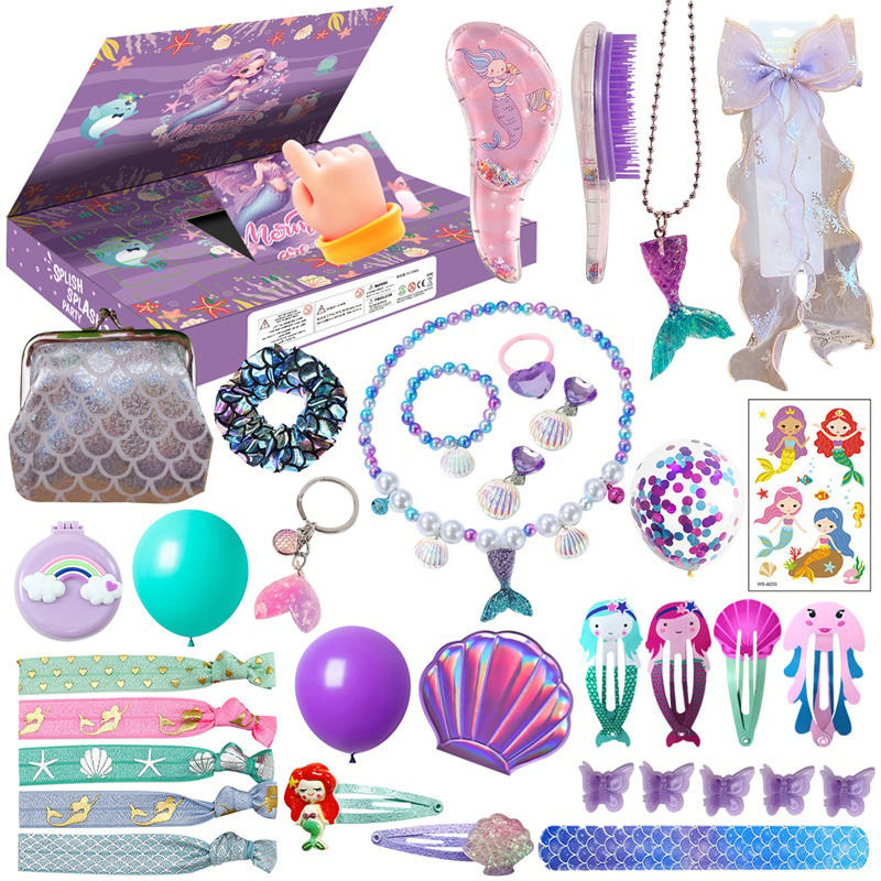 Girls Plastic Makeup Kit Dressing Jewelry Necklace Blind Box Pretend Play Toys