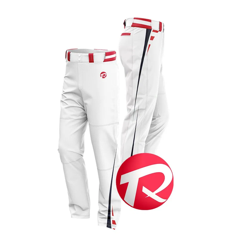Custom Logo Baseball Training Pants Double Knee Pinstripe Pattern Wholesale Sport Pants