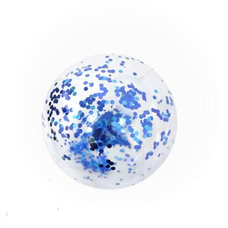 Hot Selling Sequined Beach Ball Inflatable Transparent Beach Ball, PVC Water Play Toy Ball