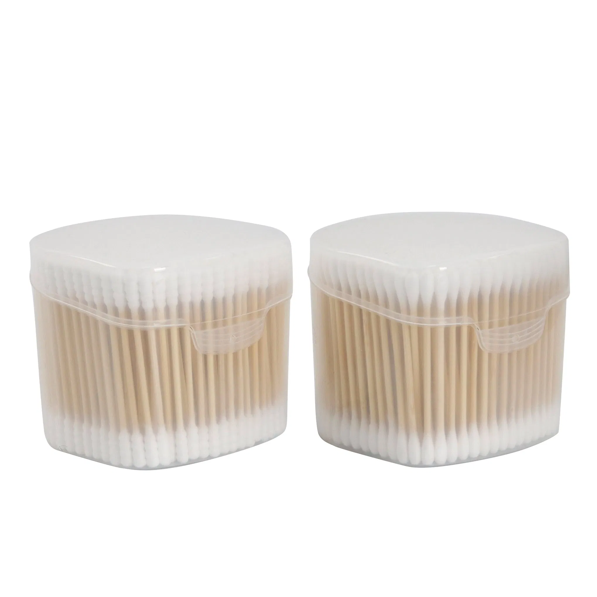 Natural Cotton Head 300PCS Bamboo Sticks Cotton Swab with Sticker Package
