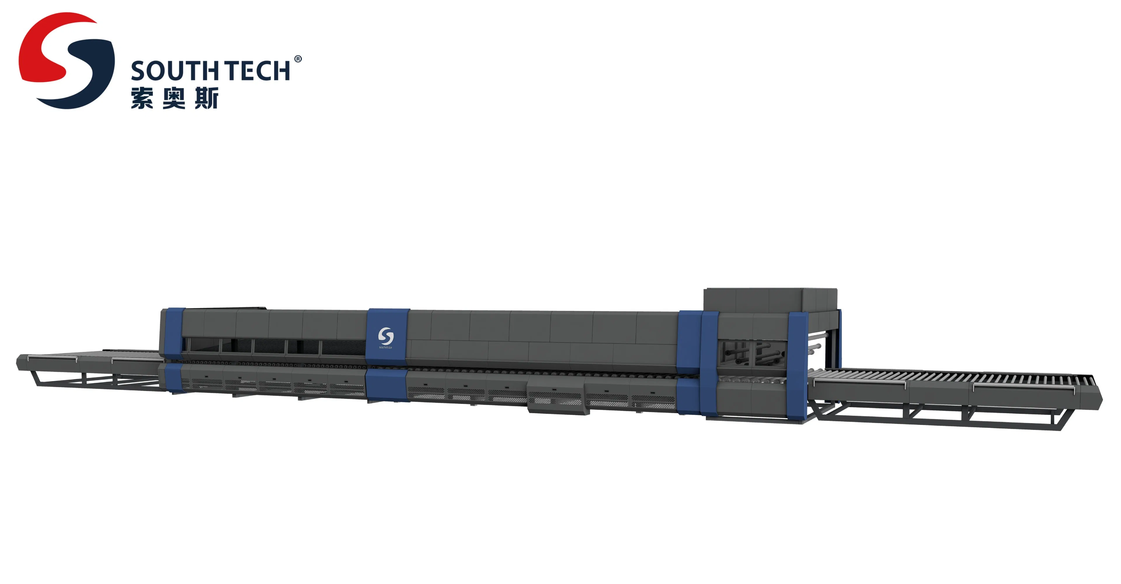 Southtech Energy Saving Zero Wind Mark Flat and Cross Bending Toughening Glass Processing Machine with New Generation Vortech Convection (NTPWG-V Series)
