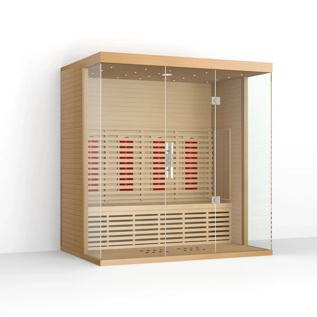 Luxurious 4-Person Indoor Infrared Sauna with Solid Wood Design