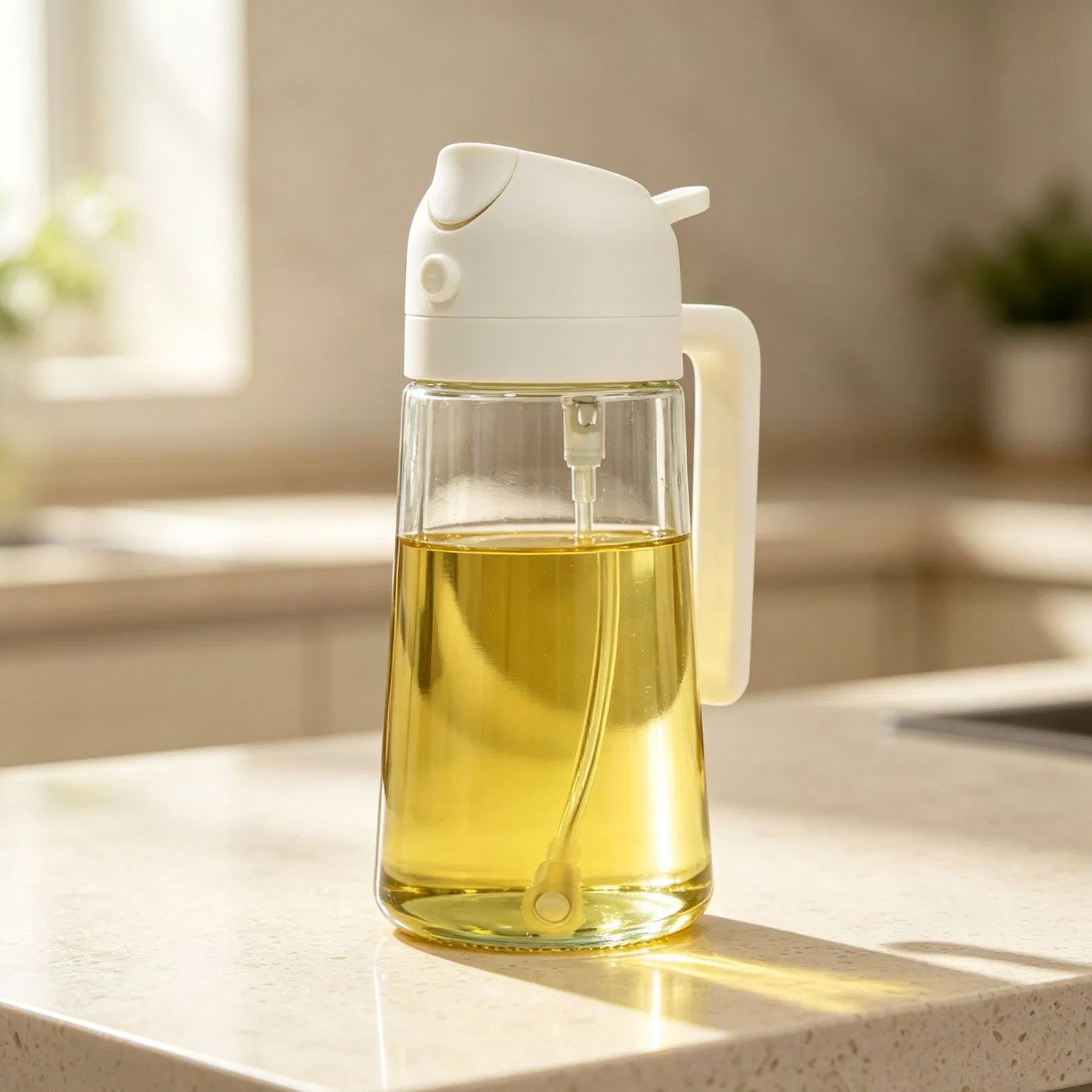 New Design 2 in 1 Oil Sprayer One Key Control Mist Bottle for Kitchen Food Cooking