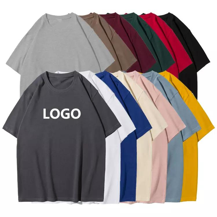 Oversized Drop Shoulder 100% Cotton Screen Print Plain Heavyweight Custom T Shirt Printing Blank Plus Size Men's T-Shirts
