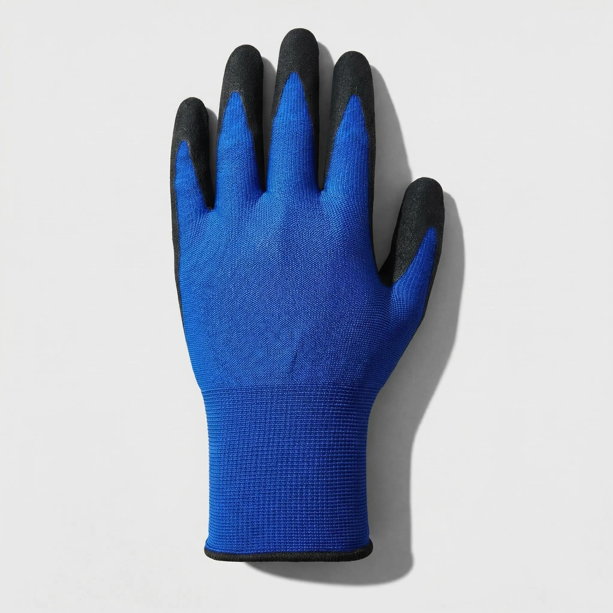 18g Ultra Thin Blue Nylon Gloves with Sandy Foam Nitrile Coating