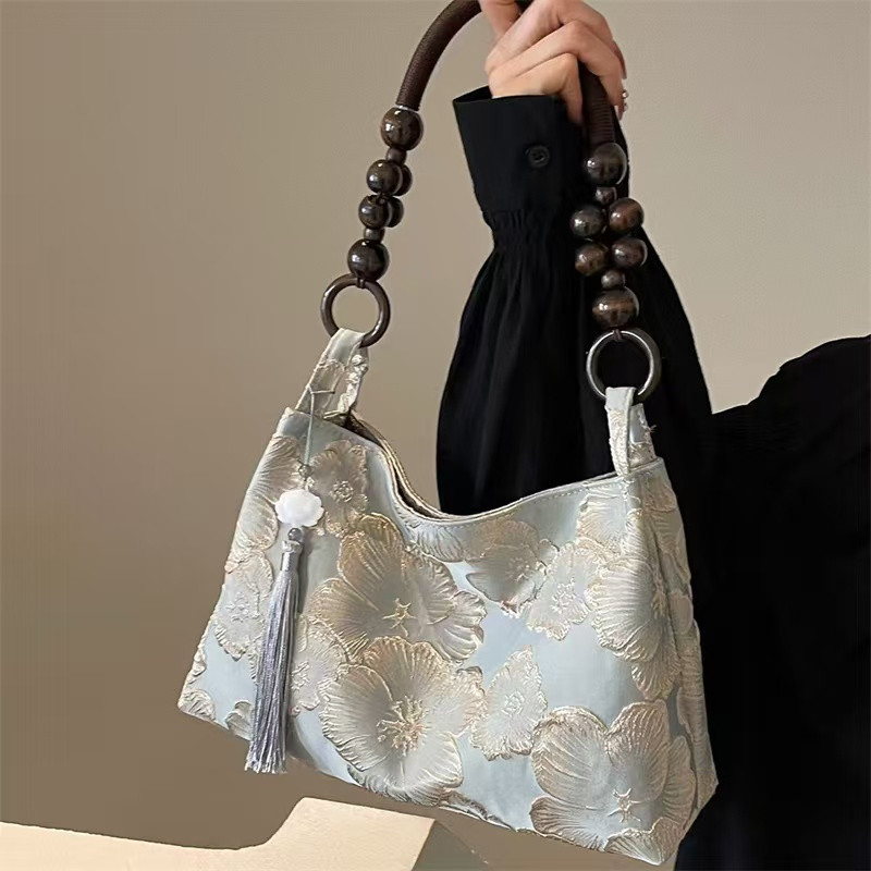 New Chinese Style Single Shoulder Armpit Bag with Chinese Style Embroidery and Hand-Held Hanfu Bag