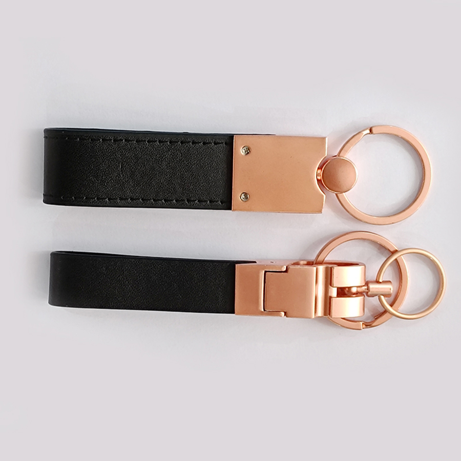 Wholesale Sublimation Car Keychain with Logo Key Holder Blank Keyring Leather Key Chains Ring Custom Luxury PU Leather Keychain