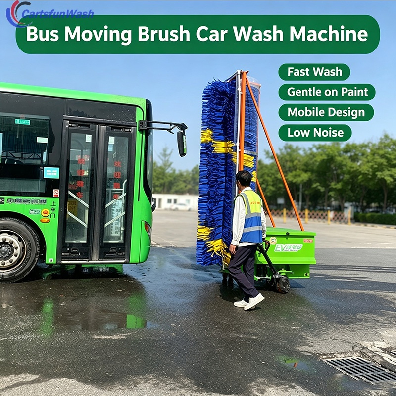 Mobile Movable Single Brush Bus Washer Portable Heavy Duty Stainless Machine for Transportation Bus Truck Logistics Station