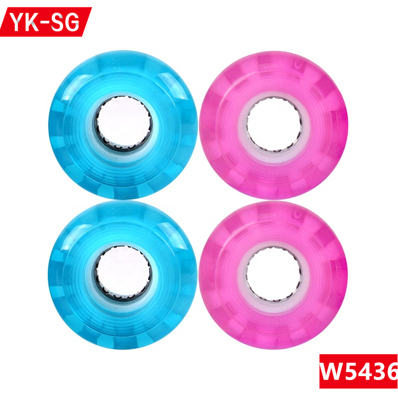 5436mm Wholesale Custom 54mm Light up LED Flash Effect Blue Skate Board Wheels