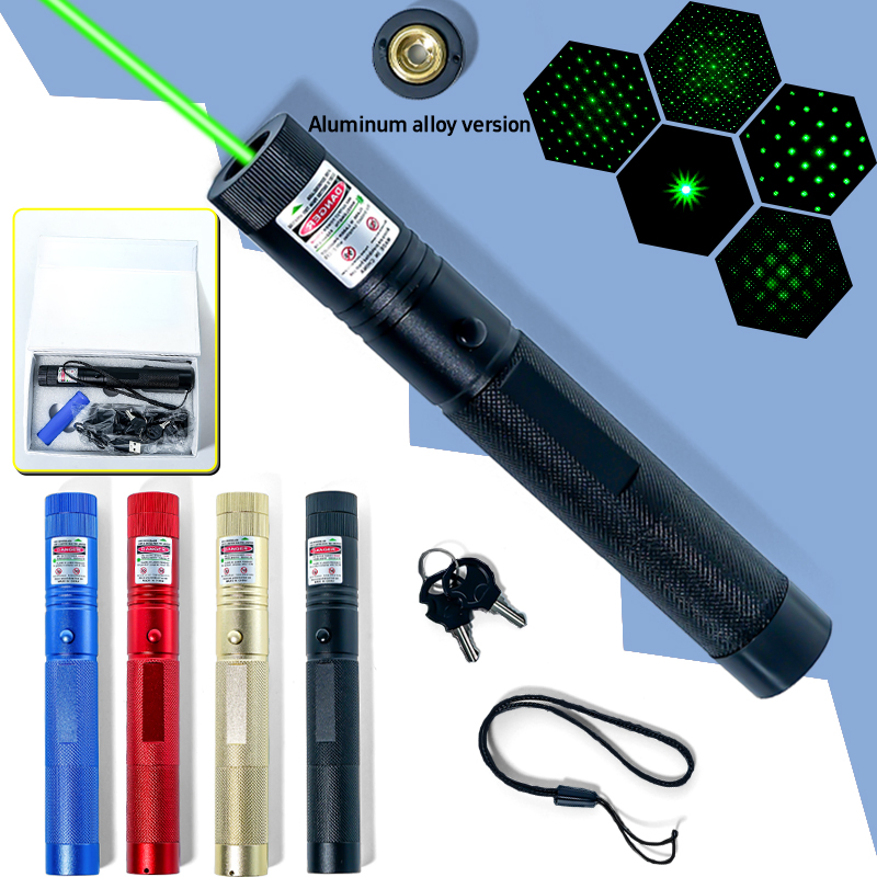 High Power Green Laser Pointer with Galaxy Effect Projector for Stunning Displays