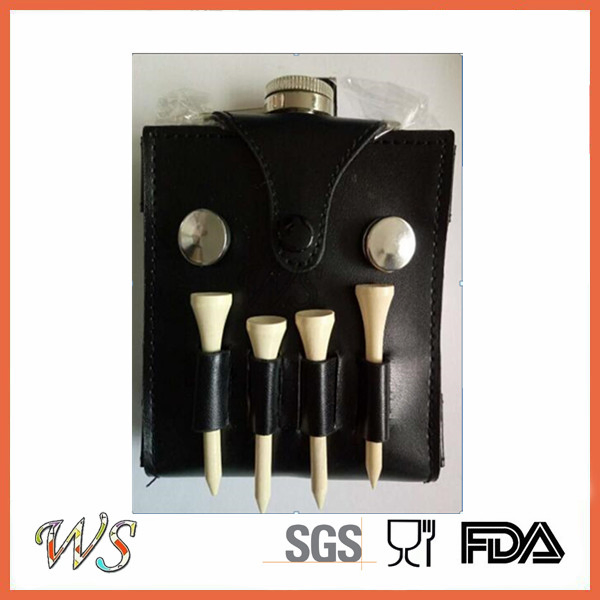 Wsjjyy056 Wholesale Stainless Steel Hip Flasks /Leather Wrap Hip Flask Sets/Vacuum Flask