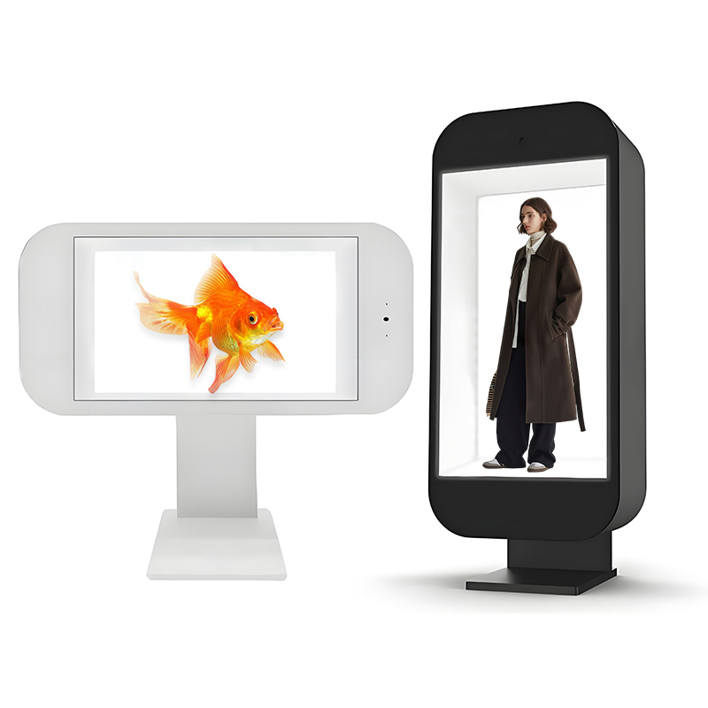New Design Custom 21.5/32 Inch Rotatable Desktop LCD Advertising Display Android 3D Hologram Screen Transparent LCD Box