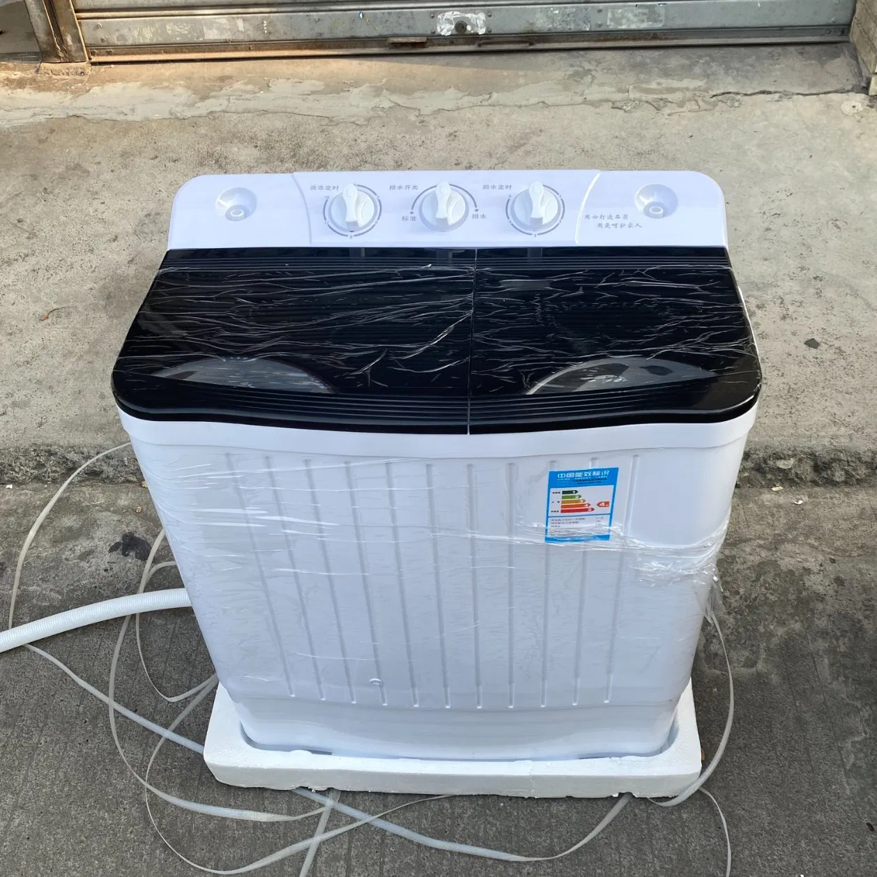 Semi-Automatic Twin-Tub 7kg Electric Washing Machine Top-Loading Plastic Housing for Household and Outdoor Use New Condition