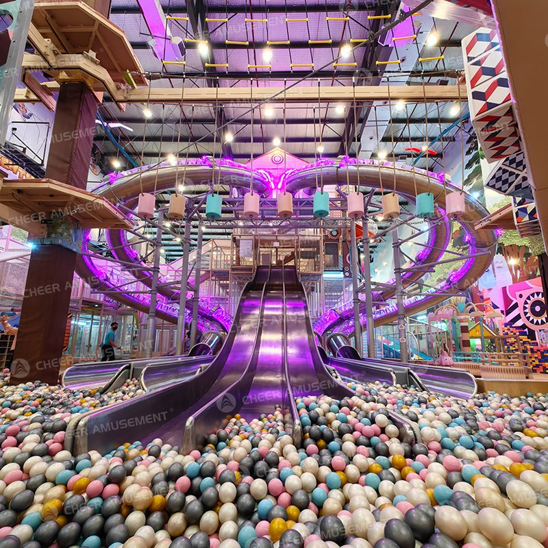 Certified Commercial Indoor Playground with Trampoline, Climbing Wall, Rope Course by Cheer Amusement