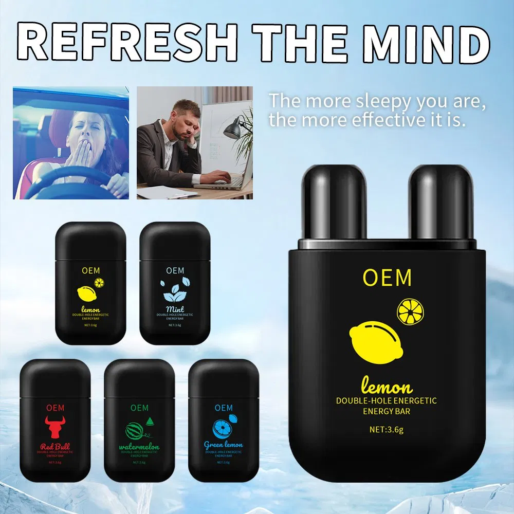 Portable Double Hole Energy Bar Nasal Inhaler Lime Scent Refreshing Menthol Nose Stick Customizable Logo Doubel Hole Nasal Inhaler