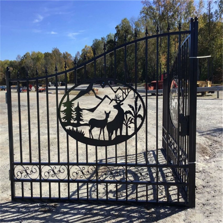 Corrison Resistance Bi-Pariting 14FT/16FT/20FT Wrought Iron Main Gate Door