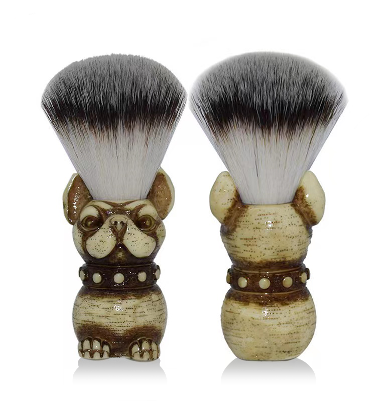 Custom Logo Curved Wooden Handle Face Sweep Dust Brush Salon Home Use Beard Clean Shaving Brush