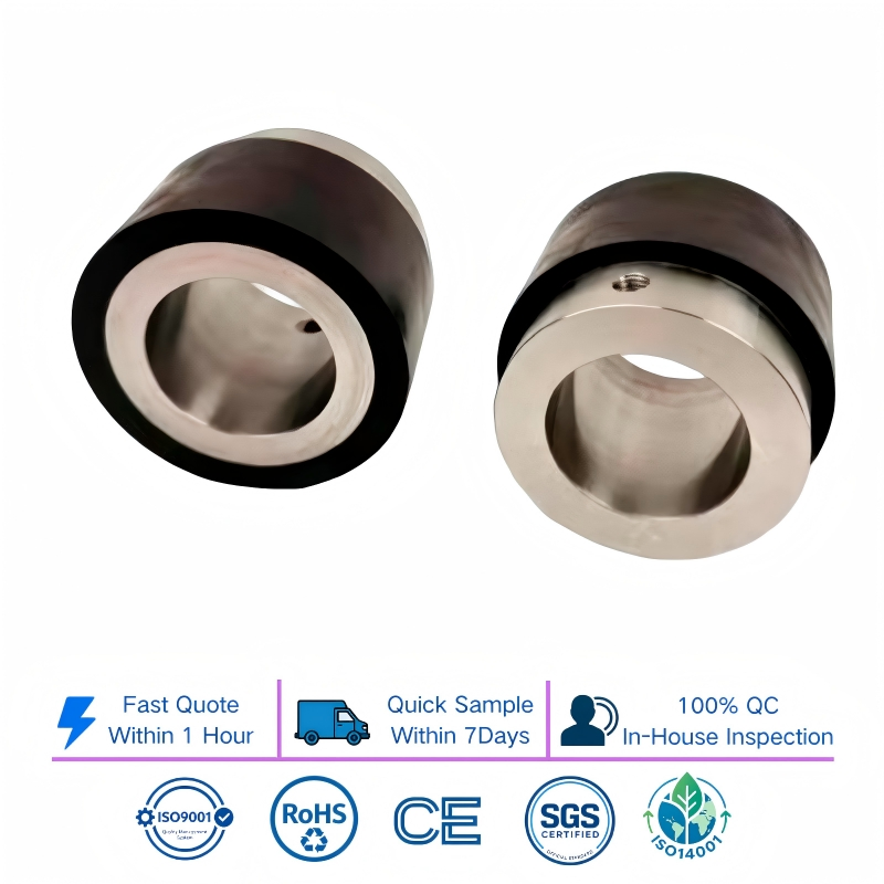 Durable Custom Rubber Coated Metal Wheel for Agv Conveyor Rubber Wheel