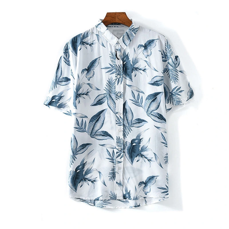 Custom Hawaiian New Design Holiday Floral Printing Polyester Men′ S Shirt