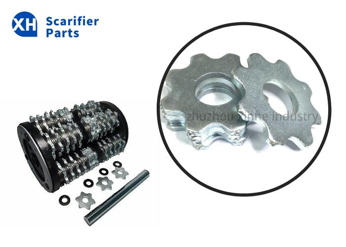 Standard 6 Tips Carbide Tipped Milling Cutters for Concrete Scarifiers Blastrac BMP-265, Edco Cpm-8, Airtec Roto-Tiger 2500