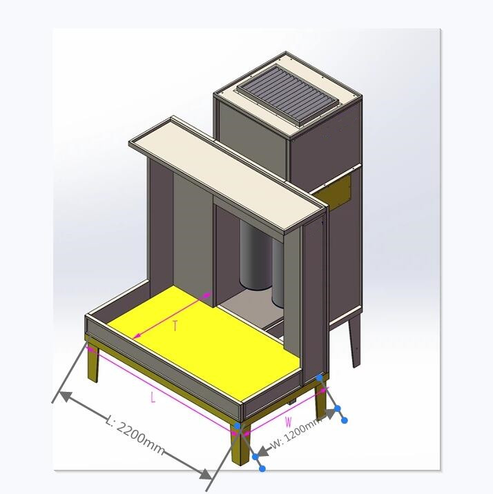 Hongyuan Factory Manufacturer Powder Coating Booth for Powder Coating Spray Application